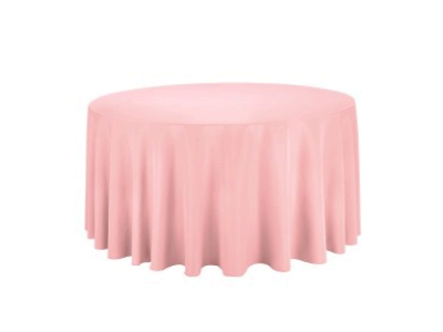 Linen: Pink Carnation Round Tablecloth 120 Linen: Pink Carnation Round Tablecloth 120