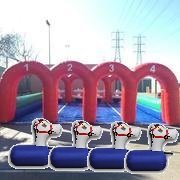 4 Lane Race Track 28'x30' with 4 Pony Hops 4 Lane Race Track 28'x30' with 4 Pony Hops