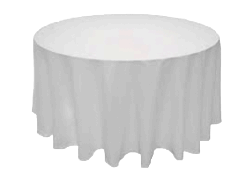 Linen: White Round Tablecloth 108 Linen: White Round Tablecloth 108