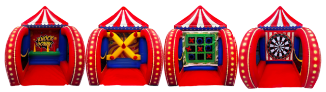 4 Carnival Inflatable Games (Ring Toss, Tic-Tac-Toe, Knock Down, Dartboard) 34'x10' 4 Carnival Inflatable Games (Ring Toss, Tic-Tac-Toe, Knock Down, Dartboard) 34'x10'