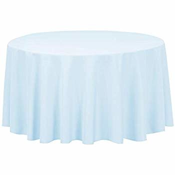 Linen: Baby Blue Round Tablecloth 108 Linen: Baby Blue Round Tablecloth 108
