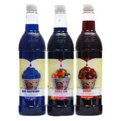 Extra Snow Cone Servings (3 flavor bottles + 50 paper cones)