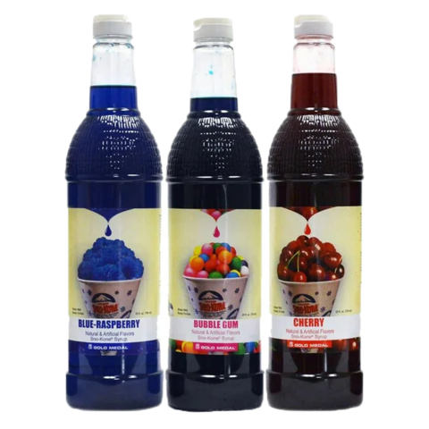 Extra Snow Cone Servings (3 flavor bottles + 50 paper cones)