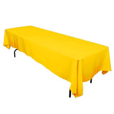 Linen: Yellow Rectangular Tablecloth 60 Linen: Yellow Rectangular Tablecloth 60