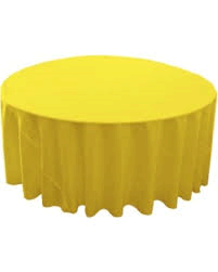 Linen: Yellow Round Tablecloth 108 Linen: Yellow Round Tablecloth 108
