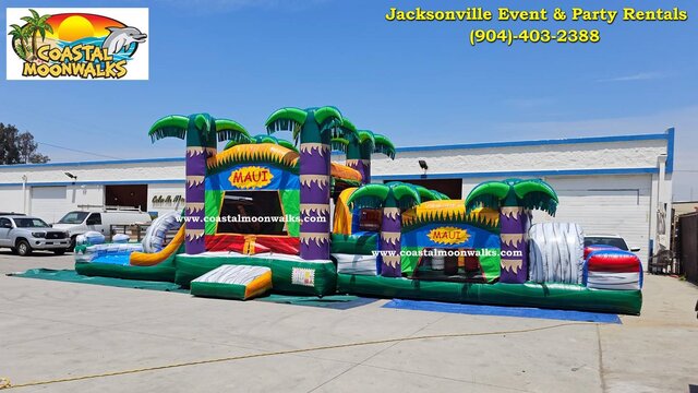 Tropical Maui Inflatable Obstacle course Bounce House rental Jacksonville
