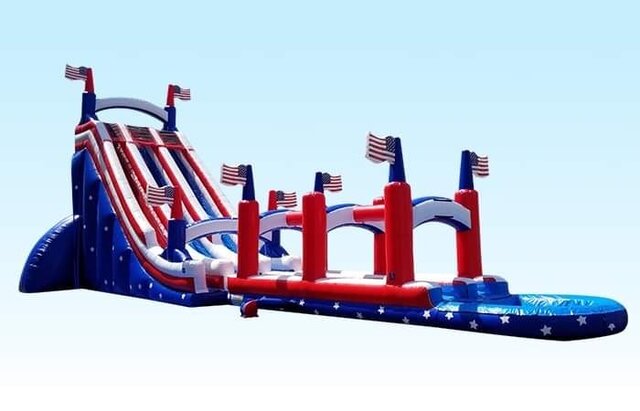 29' Freedom Runner Dual Lane Inflatable Water Slip N Slide 29' Freedom Runner Dual Lane Inflatable Water Slip N Slide