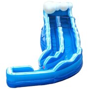 17' Blue Marble turn Wave Inflatable Water Slide