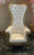 Gold & White Throne Chair