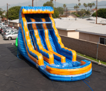Wet 20 ft Fire and Ice Dual Lane Water Slide with pool