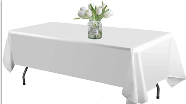 White Tablecloth Rectangular 6ft Table White Tablecloth Rectangular 6ft Table