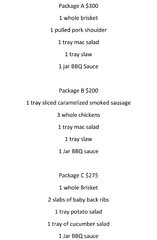 Smaller BBQ Packages