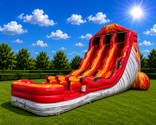 20' Volcano Rush dual lane water slide with pool 20' Volcano Rush dual lane water slide with pool