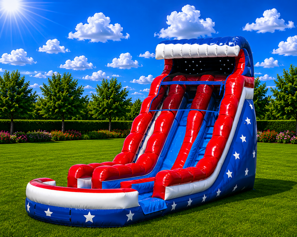 22' Liberty double lane waterslide with pool 22' Liberty double lane waterslide with pool