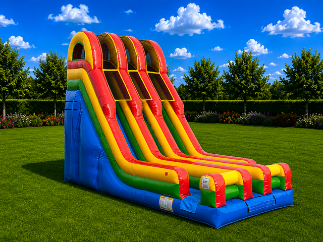 22' Sunny Stripes Double Lane Dry Slide 22' Sunny Stripes Double Lane Dry Slide