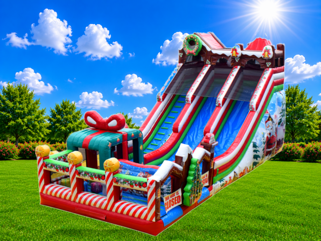 24' Christmas Double Lane Tubing Slide 24' Christmas Double Lane Tubing Slide
