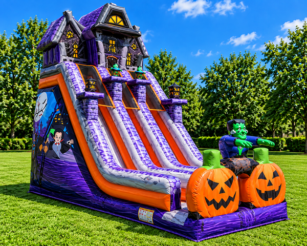 24' Haunted Mansion Dual Lane Dry Slide 24' Haunted Mansion Dual Lane Dry Slide