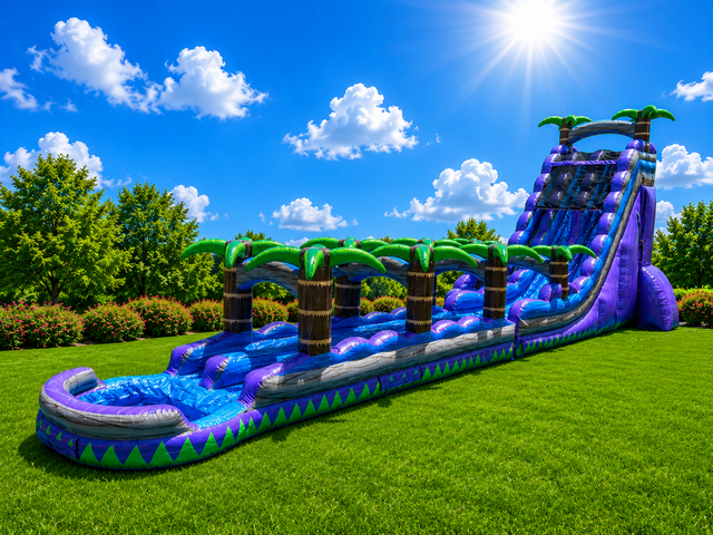28' Purple Crush Dual Lane Slide with Slip n Slide 28' Purple Crush Dual Lane Slide with Slip n Slide