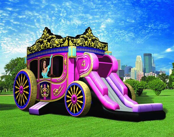 Princess Carriage bounce house combo with slode Princess Carriage bounce house combo with slode
