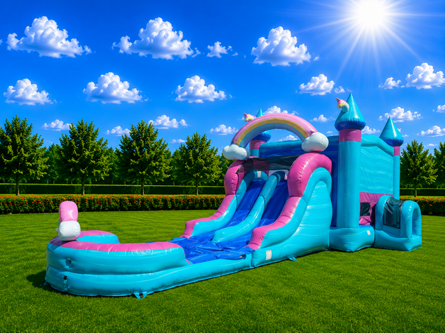 Rainbow Combo bounce house with slide Rainbow Combo bounce house with slide