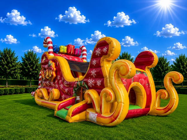 Santa Sleigh bounce house slide combo Santa Sleigh bounce house slide combo