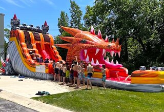 Dragon Breath 20' Water slide Dual Lane with Pool