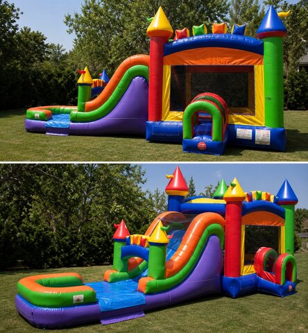 Mega Water Slide Bounce House Combo Mega Water Slide Bounce House Combo