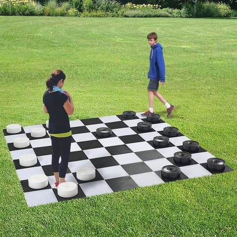Giant Checkers Set Game Board 