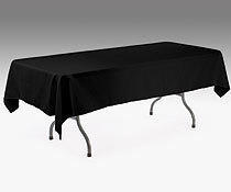 Black 6' table Linen, tablecloth.