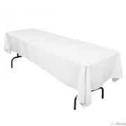 White 6' table Linen, tablecloth.