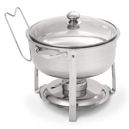 ROUND CHAFING DISH SILVER 4 1/2QT (1) ROUND CHAFING DISH SILVER 4 1/2QT (1)