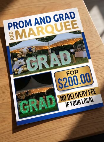 GRAD White Marquee Letters - April Special GRAD White Marquee Letters - April Special