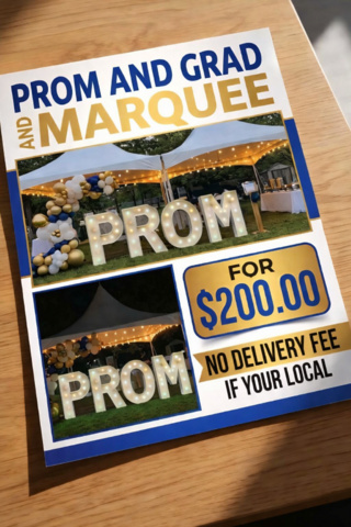 PROM WHITE Marquee Letters - April Special PROM WHITE Marquee Letters - April Special