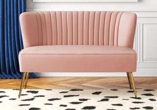 Small Velvet Light Pink Love seat