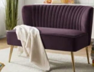 Small Velvet Purple Loveseat