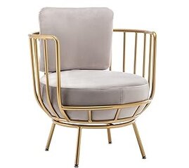 Single Velvet Grey Chair