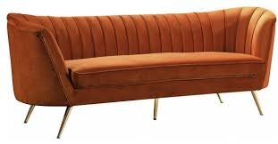 Velvet Orange Love seat
