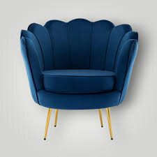 Single Velvet Navy Blue Chair