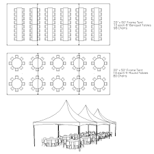 20 x 50 FRAME TENT PACKAGE 80 WHITE CHAIRS, 10 TABLES $1050