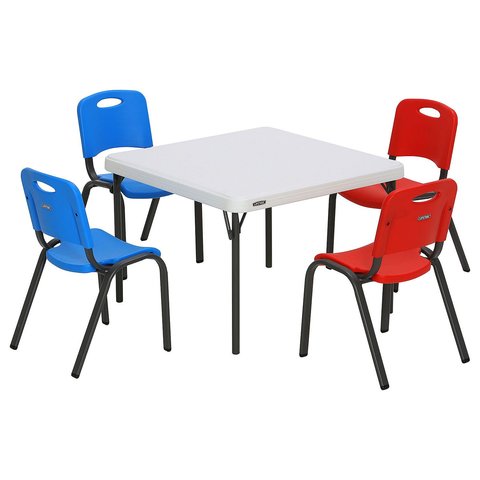 Kids Table includes 4 kids chairs and1 qty.  2' x 4' Table