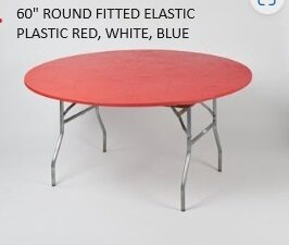 PLASTIC FITTED ELASTIC TABLE COVERS- 60' ROUND-ADD COLOR IN COMMENT SECTION