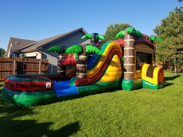 Tropical Fire Combo Bouncer Wet Tropical Fire Combo Bouncer Wet