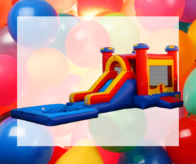 15x15 Round Top Castle with Slide and Pool
