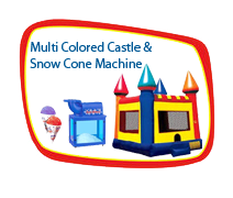 15x15 Multi-colored Castle and Snow Cone Machine 15x15 Multi-colored Castle and Snow Cone Machine