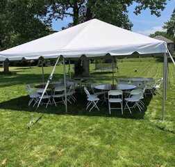 20x20 Frame Tent (400 Sq ft, Seats 30-50)