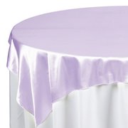 Lavender satin table toppers Lavender satin table toppers