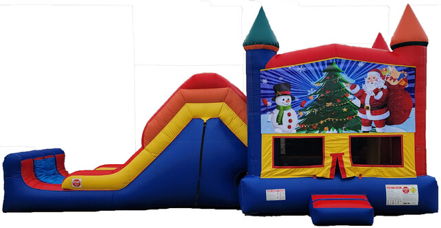 Merry Christmas Bounce House with Slide Rental