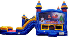 Happy Holidays Arctic Melt Bounce House with Dual Slide