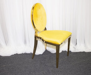 Olivia Gold Chair w/Mustard Yellow Velvet Cushion