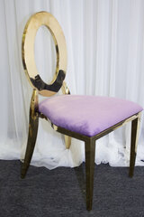 Oz Gold Chair w/Purple Velvet Cushion